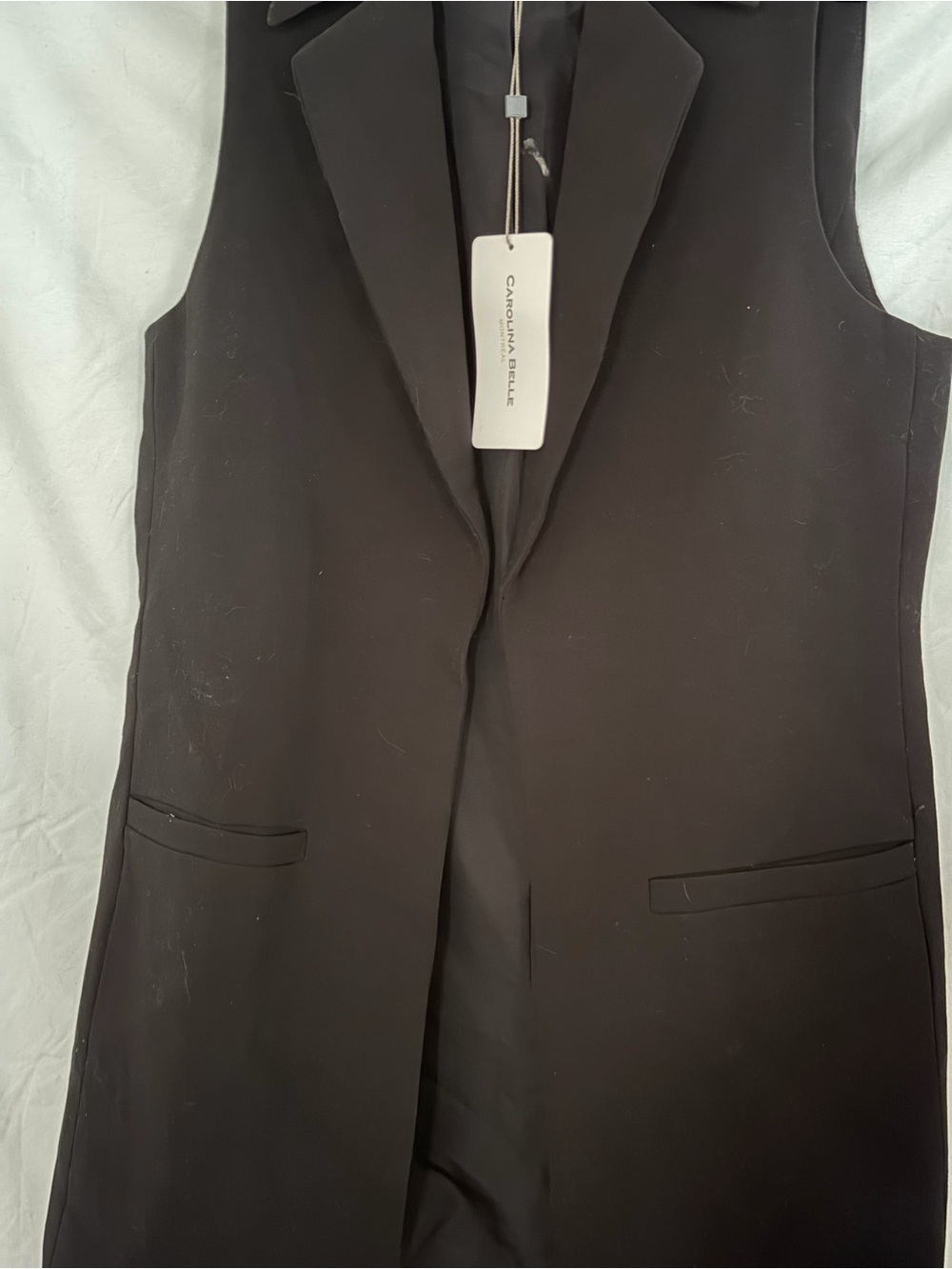 Carolina Belle Black Tailored Open-Front Vest - Picture 6 of 7
